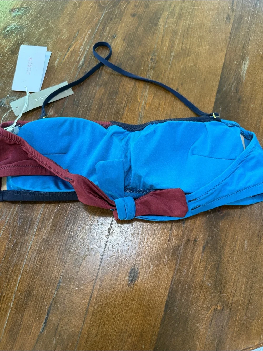 J. Crew Jersey Lomellina Colorblock Bandeau Bikini. Brand new with tags